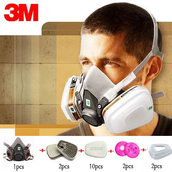 3 м 6200 противогаз краска спрей безопасности работы полумаска Респиратор маска от промышленной пыли фильтр 17 в 1