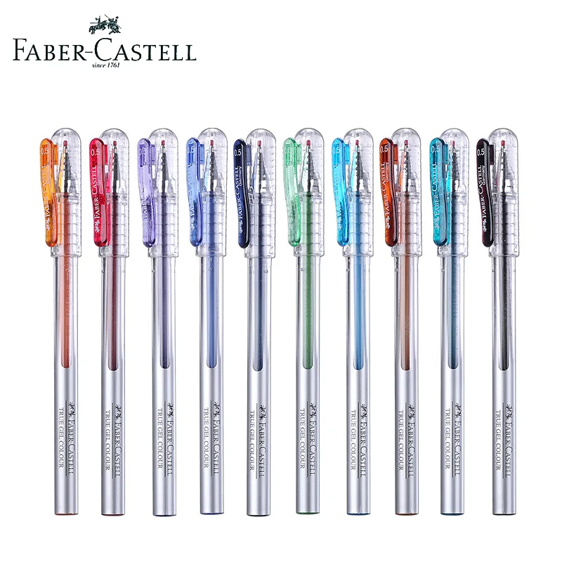 12 шт гелевая ручка Faber Castell True Gel 0,5 мм с Twinball для супер гладкого письма, предотвращает утечку чернил