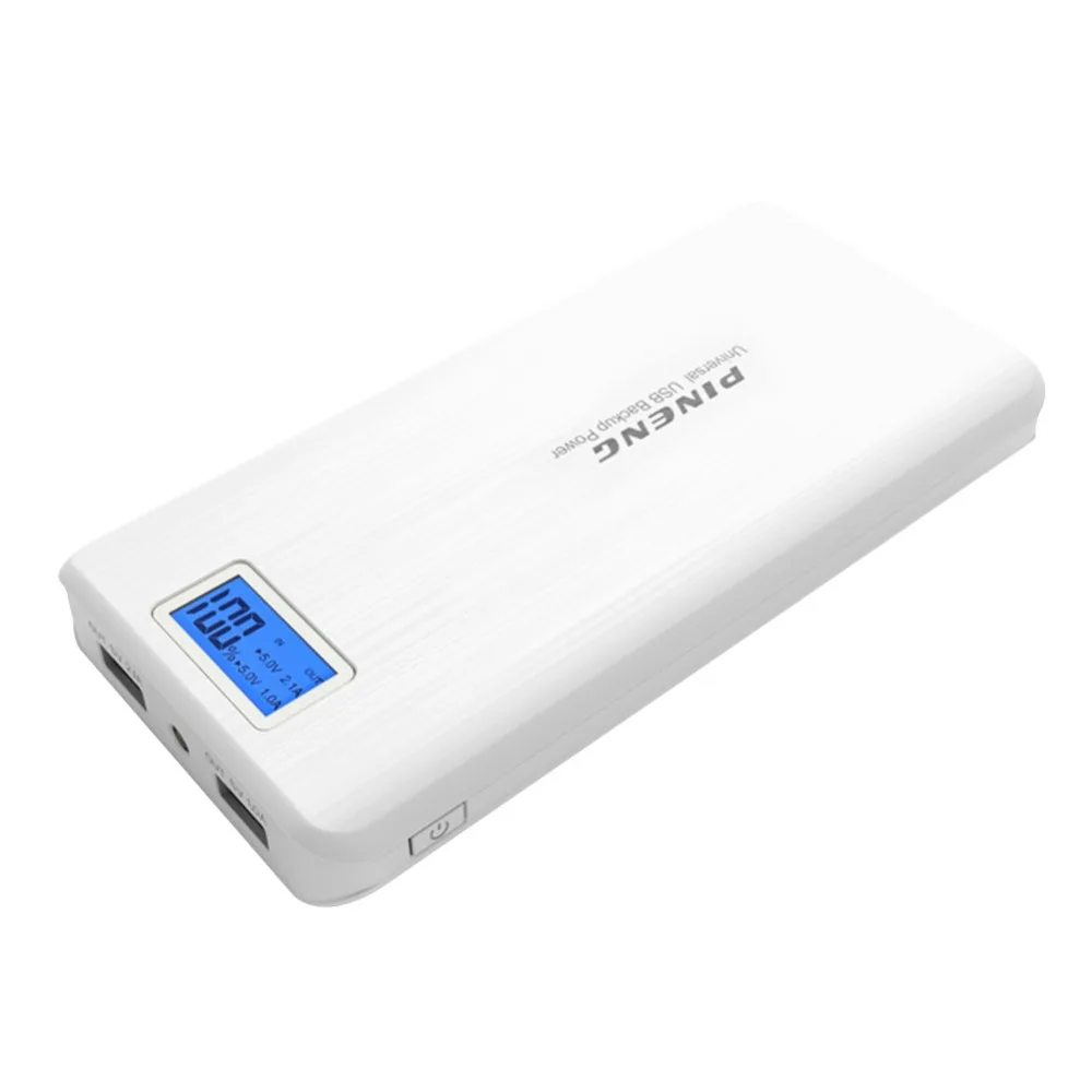 PINENG Power Bank 20000mAh LED External Battery Portable Mobile Fast Charger Dual USB Ouput Poverbank Portable Backup With Cable