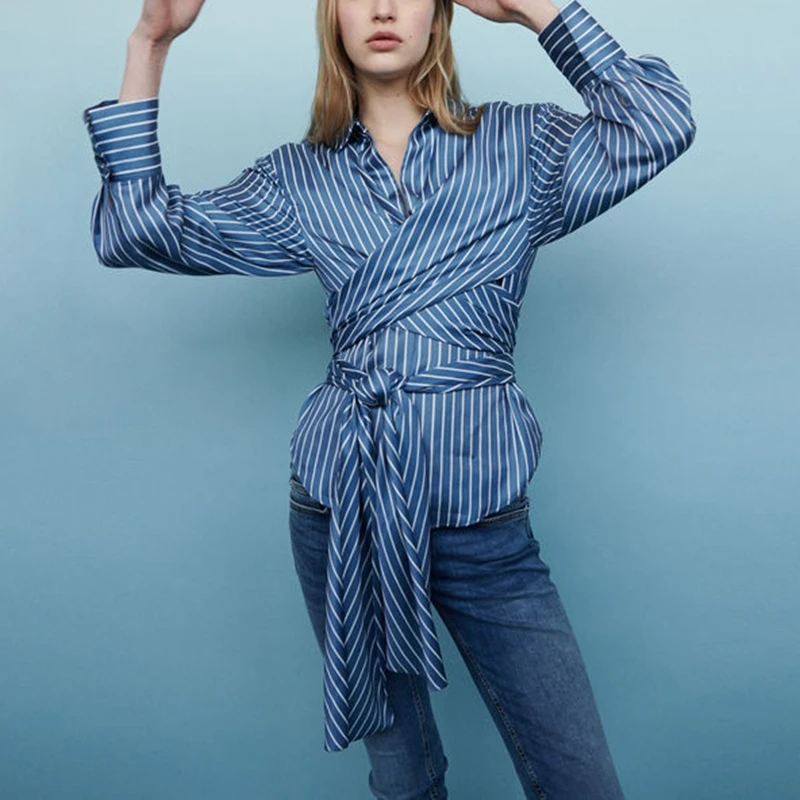 

Ladies Striped Shirts Long Sleeve Runway Blouses 2019