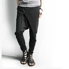 27-46 Новинка года мужская одежда мода DJ личности низкий шаговый шов Штаны штаны-шаровары мужской плюс размер брюки певица костюмы