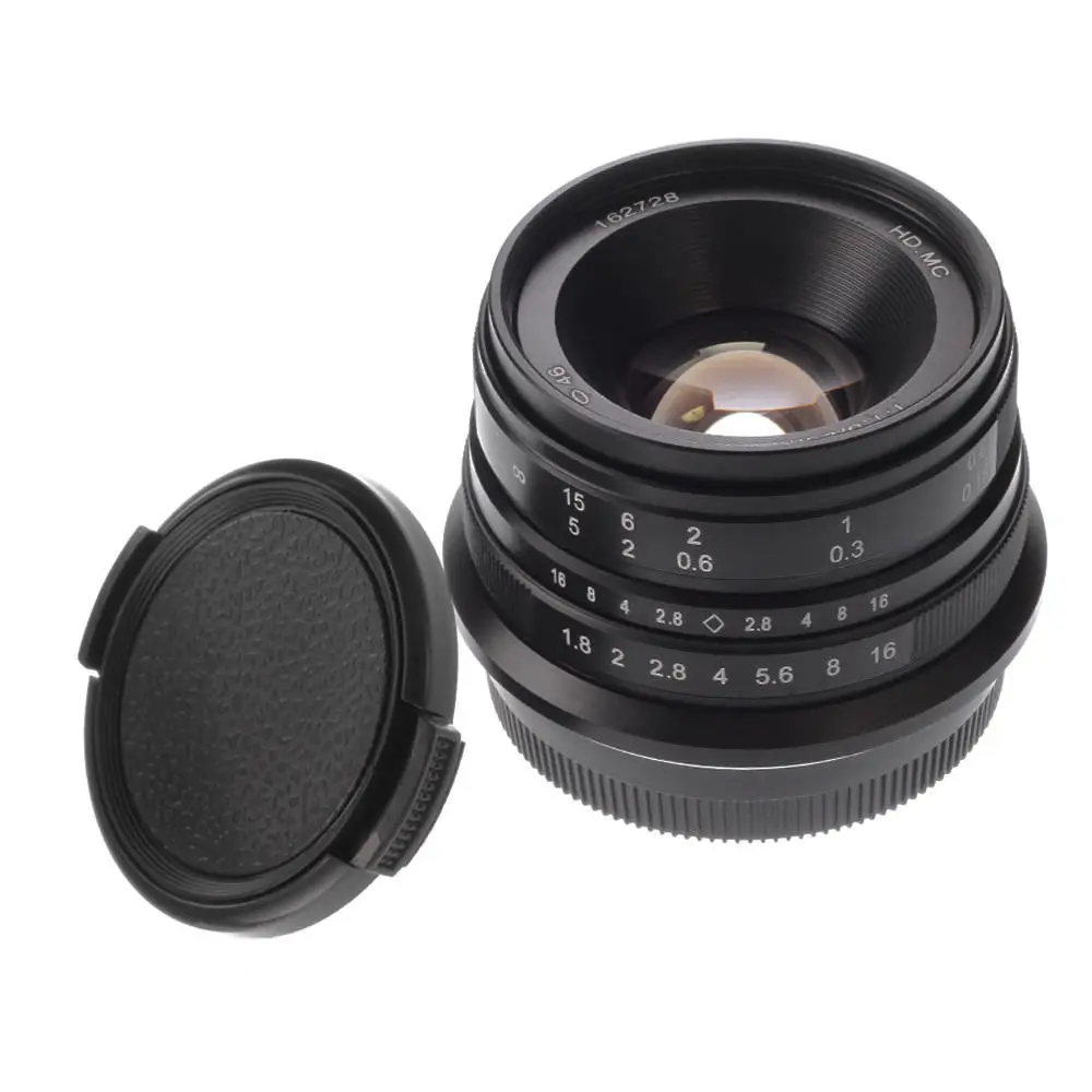 25 мм F/1,8 объектив с ручной фокусировкой MF для Canon EOS M EF-M Mount EOS M, M2, M3, M5, M6, M10, M100 серебристый/черный