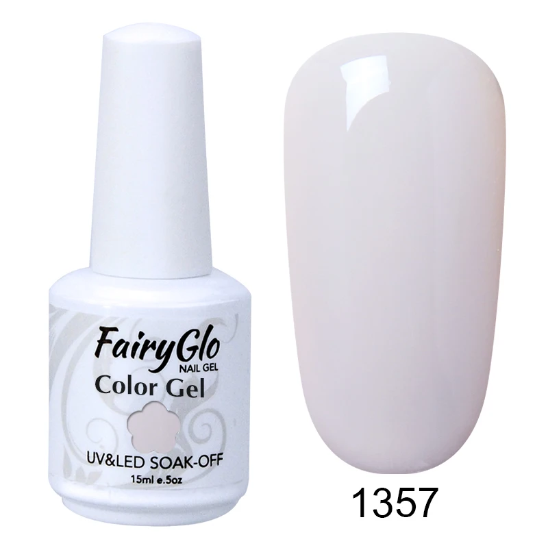 FairyGlo 15 мл чистый цвет УФ-Гель-лак замачиваемый Гель-лак для ногтей Vernis Полупостоянный художественный Гель-лак для ногтей маникюрный лак - Цвет: 1357