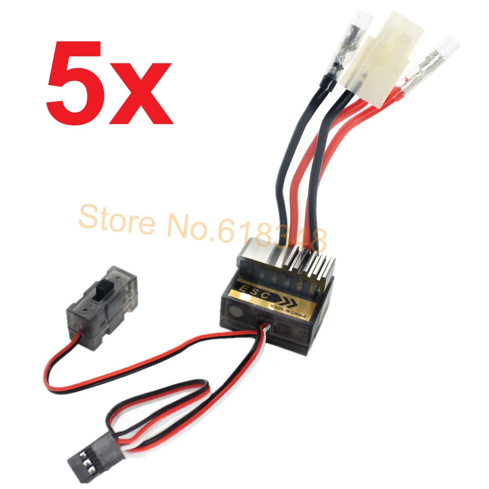 5 шт. щеточный контроллер скорости с щеточкой 320A ESC обратным тормозом RC HSP 1/10 1/8