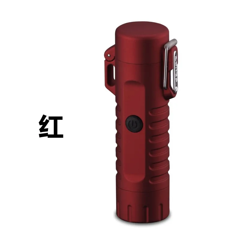 Новейший Креативный светодиодный фонарик для кемпинга, ветрозащитное устройство для сигарет с двойным дуговым уплотнением, водонепроницаемая usb-зажигалка для зарядки - Цвет: 4