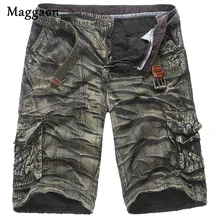 Новые Брендовые мужские повседневные однотонные летние шорты в стиле милитари Camou одежда шорты Homme хлопок карго до колен шорты