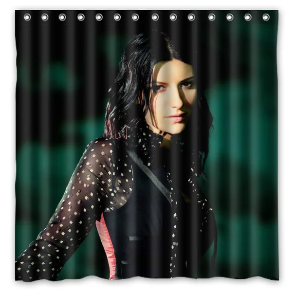 Laura pausini занавеска для душа для ванной 180x180 см модная Водонепроницаемая полиэфирная занавеска для ванной включает 12 белых крючков - Цвет: 3
