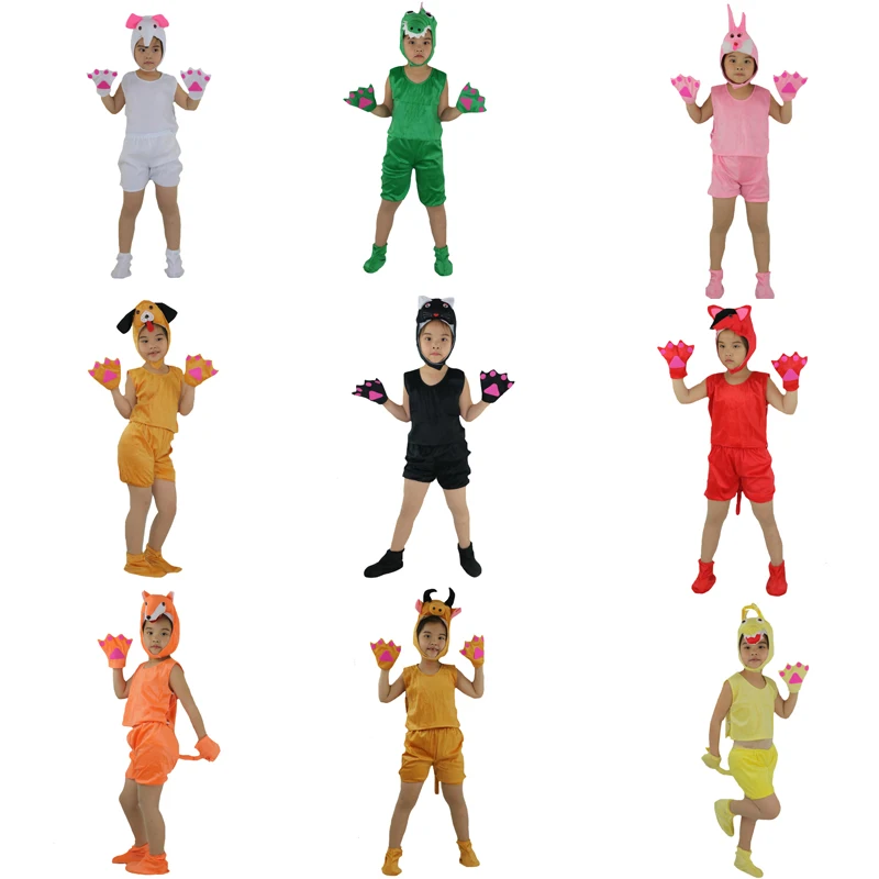 Cartoon Children Kids Animal Costume Cosplay Clothing Dinosaur Tiger Elephant Animals Jumpsuit halloween costume for kids