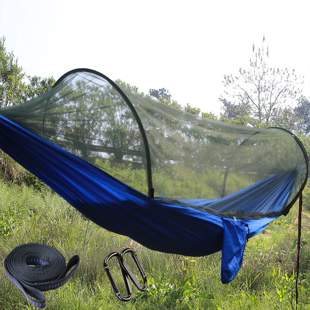

Automatic Speed-opening Mosquito Net Hammock With Pole Outdoor Hammock Parachute Cloth Camping Mosquito-proof Sky Tent