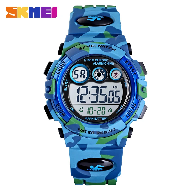 SKMEI дети светодиодный электронные цифровые часы 50 м водонепроницаемые детские наручные часы для мальчиков девочек Relógio infantil спортивные часы - Цвет: Light Green