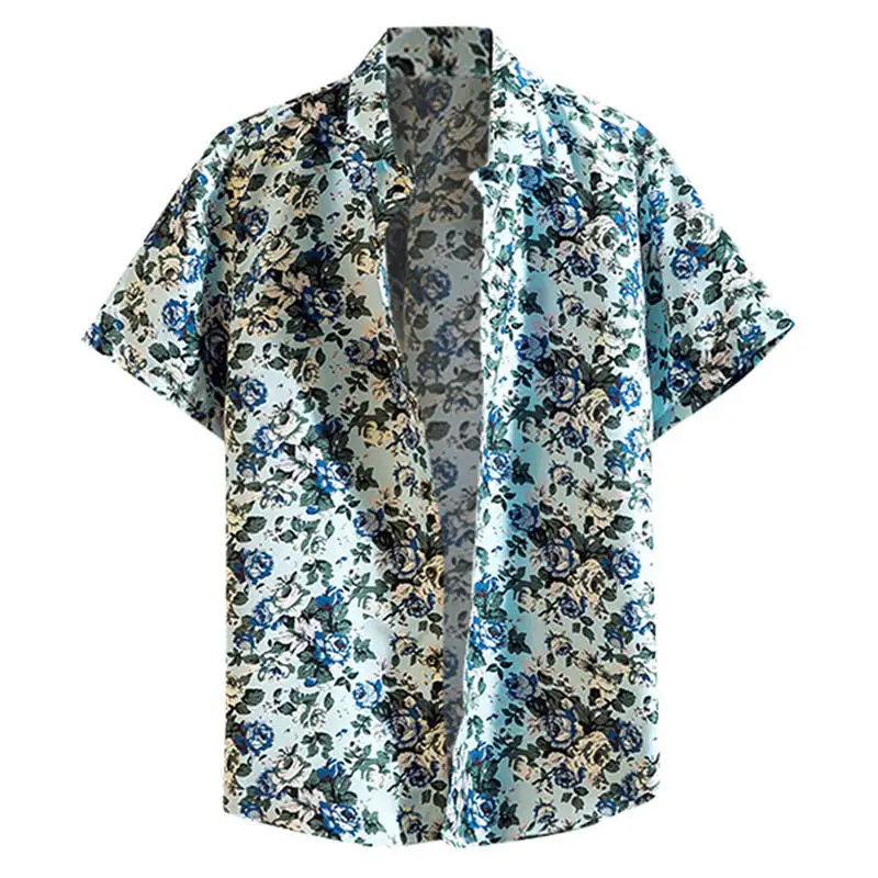 Большие размеры Гавайские мужские летние модные повседневные топы с коротким рукавом пляжный модный хит продаж Свободная Повседневная