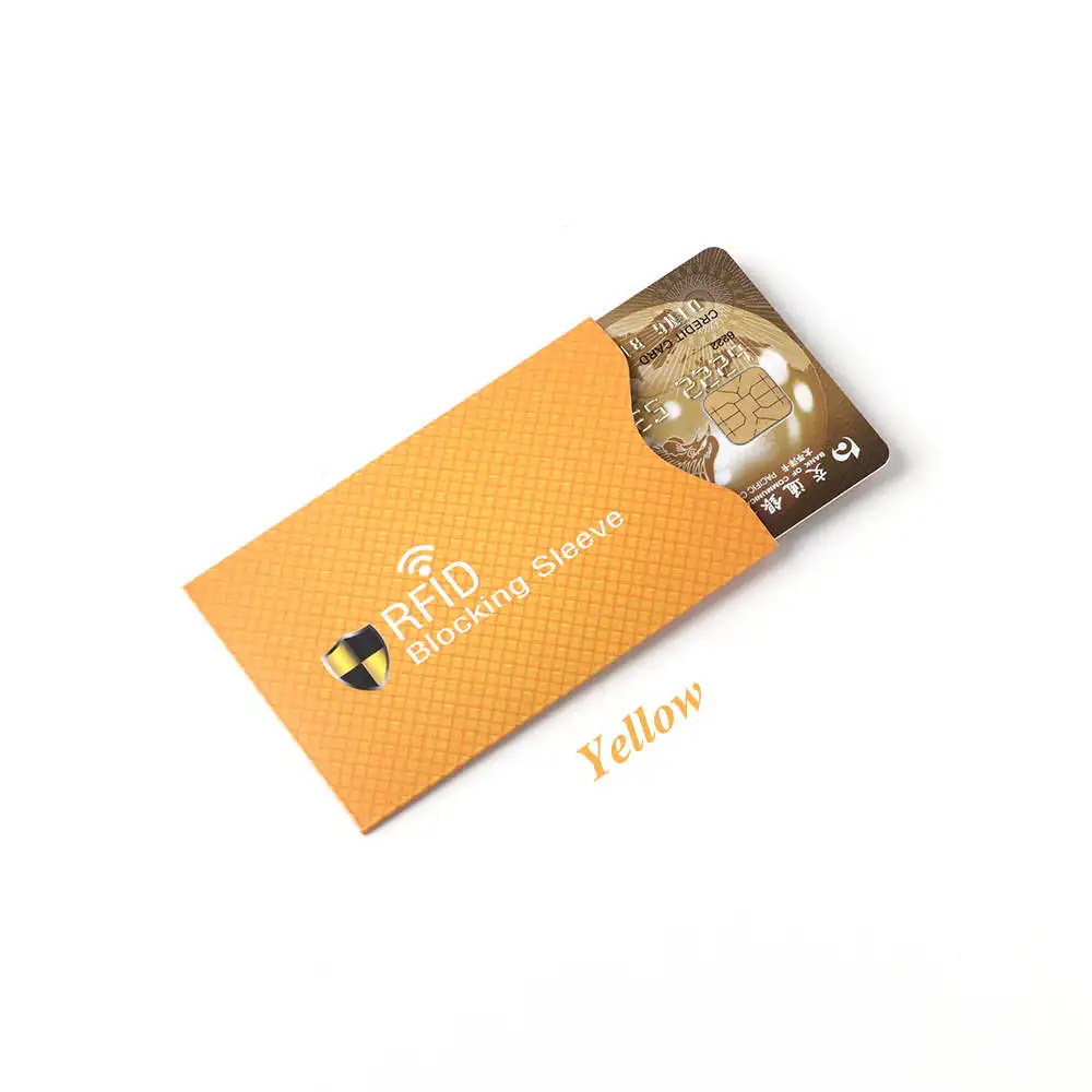 2pcs Yellow bag 2 шт. Алюминиевый RFID держатель для карт, блокирующий банк, анти вор, кошелек, защитный чехол, чехол для кредитных карт, безопасный считыватель, Интеллектуальный щит, Новинка - Цвет: 2pcs Yellow bag