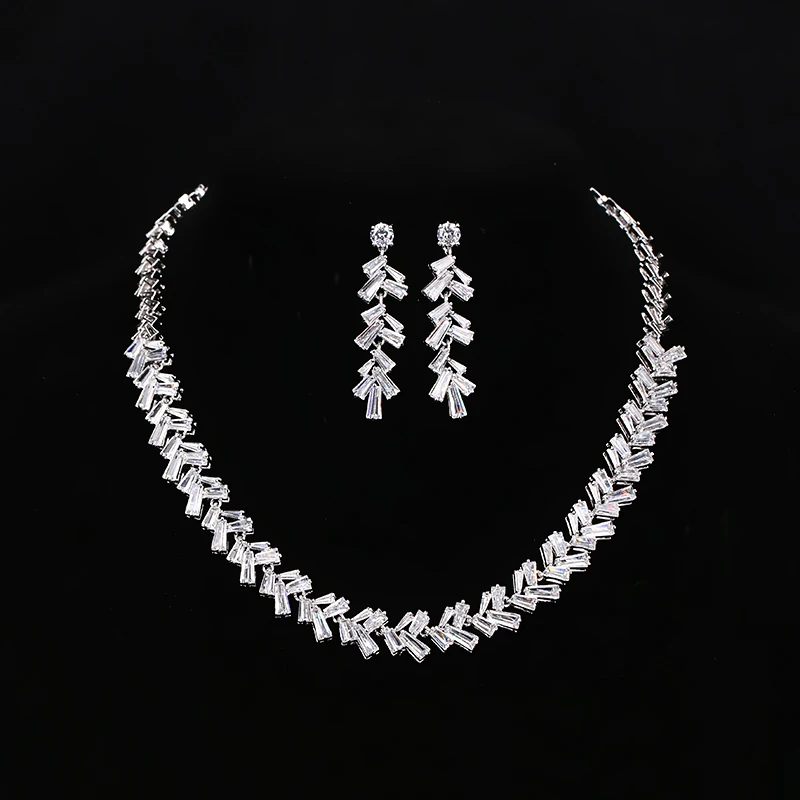 

HIBRIDE Fashion Style White Gold Color Jewelry Sets High Quality Austrian Crystal Pendant Women Bridal Jewelry Sets N-170