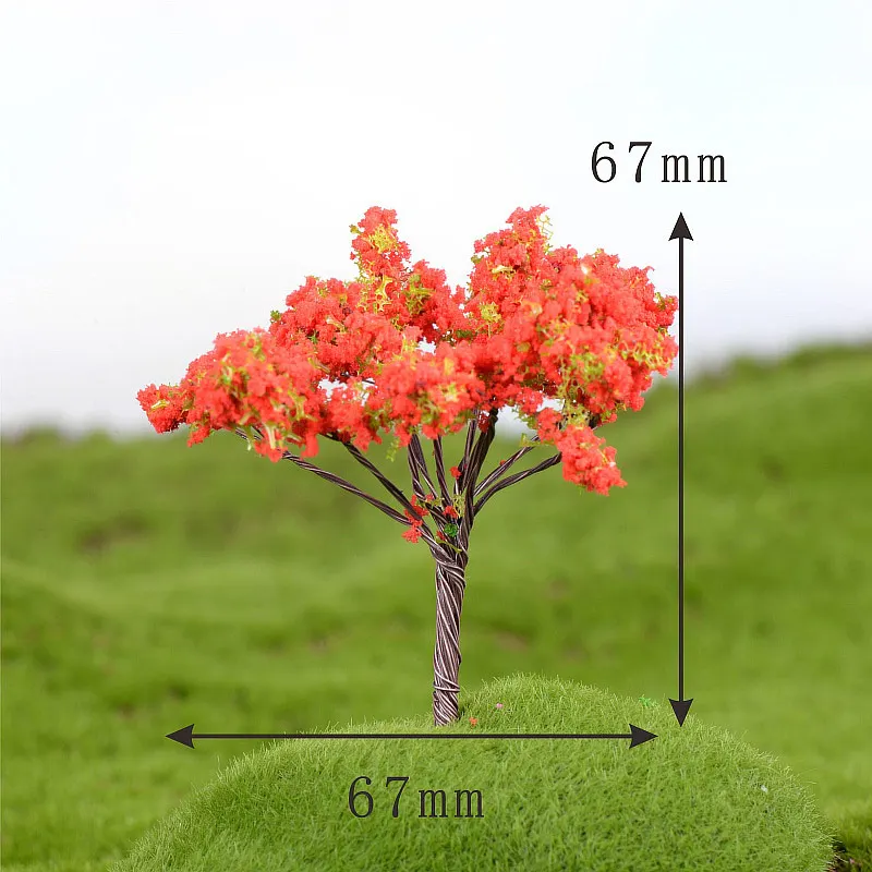 Имитация деревьев 1 шт. сад микропейзаж миниатюры пластиковые фигурки мини украшение дома высокое качество Лидер продаж Сакура - Цвет: 12