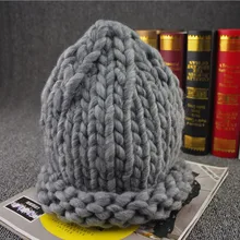 Стильный Для женщин Дамы осенне-зимний стиль теплый вязаный берет сплошной шапка крючком сутулиться мешковатые BEANIE Кепки Skullies