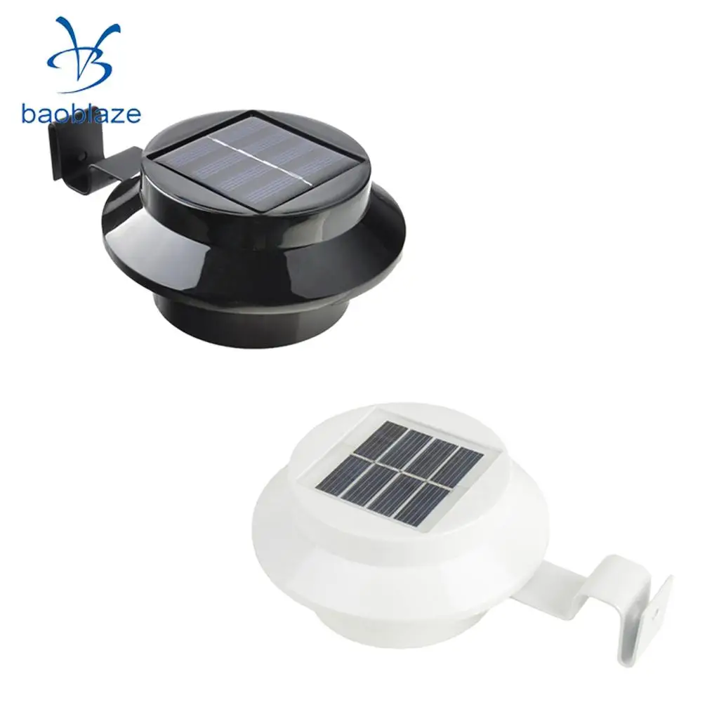 2pcs Solar Powered Yard Wall LED Light Fence Wall Lamp  White Light Black&White