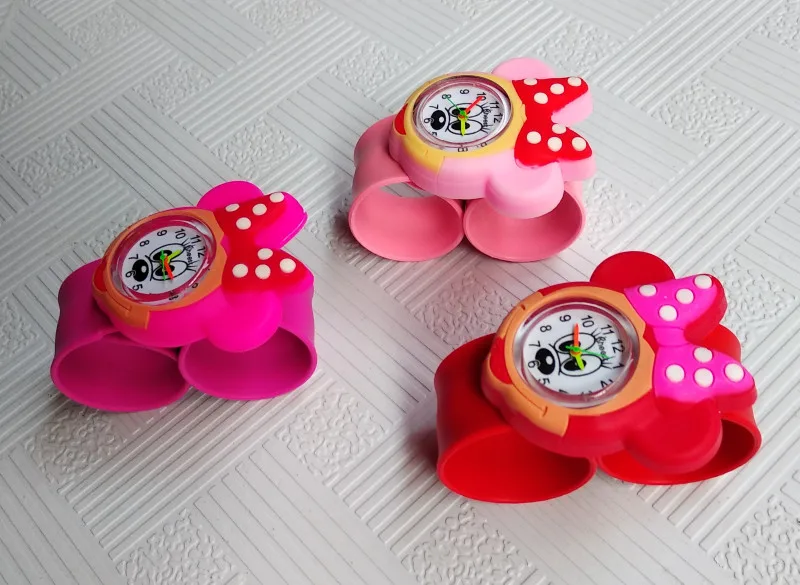 High Quality Children Watch for Girls Baby Gift 3D Minnie Turtle Pat Flap Wrist Watch Child Sports Students Clock Kids Watches