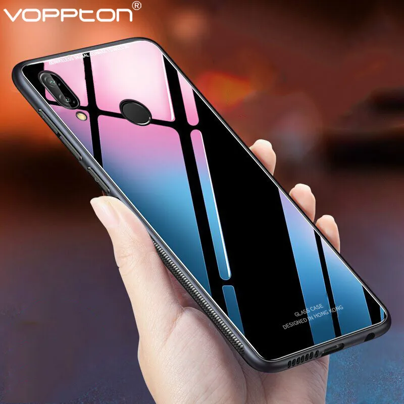 

Tempered Glass Case For Huawei P Smart Z Phone Cover Silicone Frame Hard Glass Back Cover For Huawei Y9 Prime 2019 Shockproof