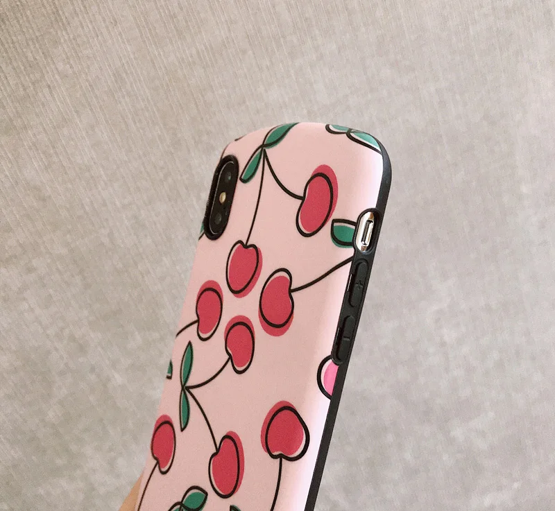 

For Pink Cherry Fruit 7/8plus Apple X/XR Mobile Shell iphonexs max/6s Fresh Girl Ellipse