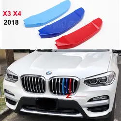 Для 2018 все новые BMW X3 G01 X4 G02 3D M motorsport полосой передняя решетка отделкой полосы украшения Гриль Крышка клипы наклейки