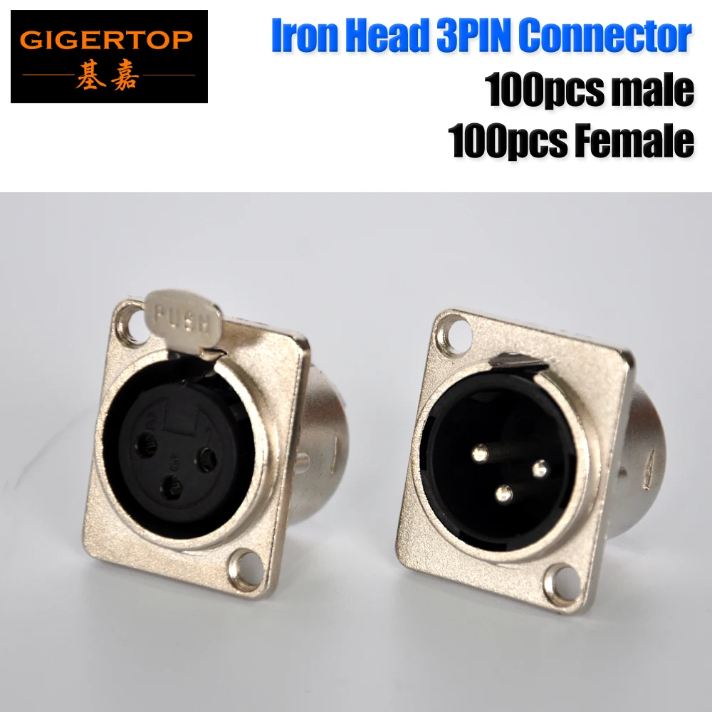 Tp-c02 gigertop 200 шт. из металла Корпус 3-контактный XLR LED этап Освещение разъем под пайку, никелированный случае с серебряным покрытием