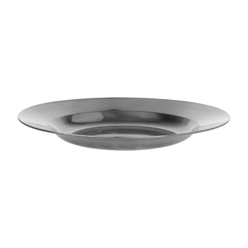 Круглая обеденная тарелка из нержавеющей стали, поднос для еды, посуда для кемпинга, пикника, домашнего использования - Цвет: 22cm