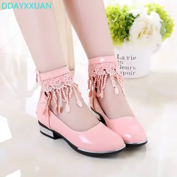 

Kids Girls Shoes Princess PU Leather Shoes for Child 2018 New Flowers Tassel Design Children Sandals Spring Autumn EU 27~37