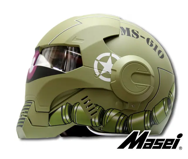 New Masei Storm Trooper Modular DOT Approved Matt Green Motorcycle