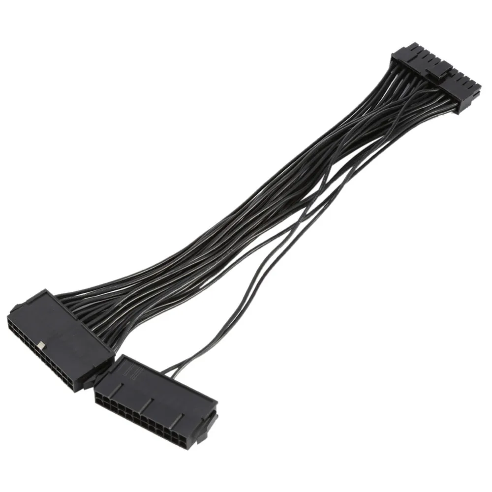 ATX Mining 30cm 24 Pin Dual PSU Power Supply Extension Cable for Computer Adaptor Cable Connector for Mining 24Pin 20+4pin