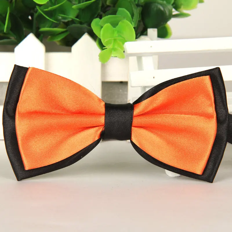 Повседневный двойной цвет жаккардовый галстук бабочка Мужская 12 см* 6 см Мода Жених свадьба бабочка галстук гравата borboleta - Цвет: Оранжевый