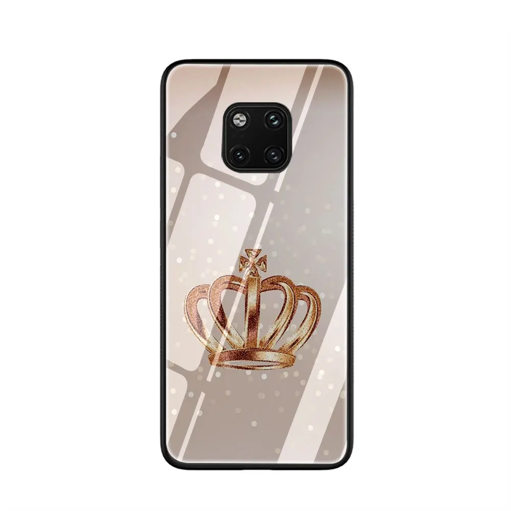 Чехол из закаленного стекла queen and king для Huawei P10 P20 P30 Mate 20 Honor 9 10 Lite Pro 7A 8X P