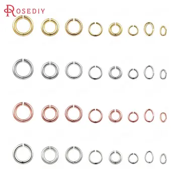 

20PCS 24K Gold Color Real Silver Color Plated Brass Jump Rings Split Rings Diy Jewelry Findings Earrings Accessories Wholesale