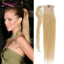Long Blonde Human Hair Ponytail Brazilian Human Hair Clip In Ponytails Human Hair Pony tail 12″-24″ Long Straight
