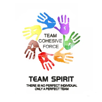 

New arrival Team inspiring Acrylic 3D Wall sticker Corporate culture DIY mirror wall sticker Colorful handprints DIY Art decor