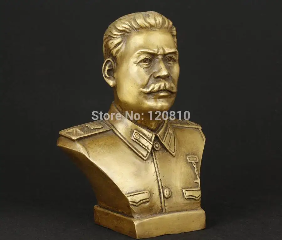 

ZSR Asian Old Brass Collectable Hand Casting Stalin Ornament Statue Figure