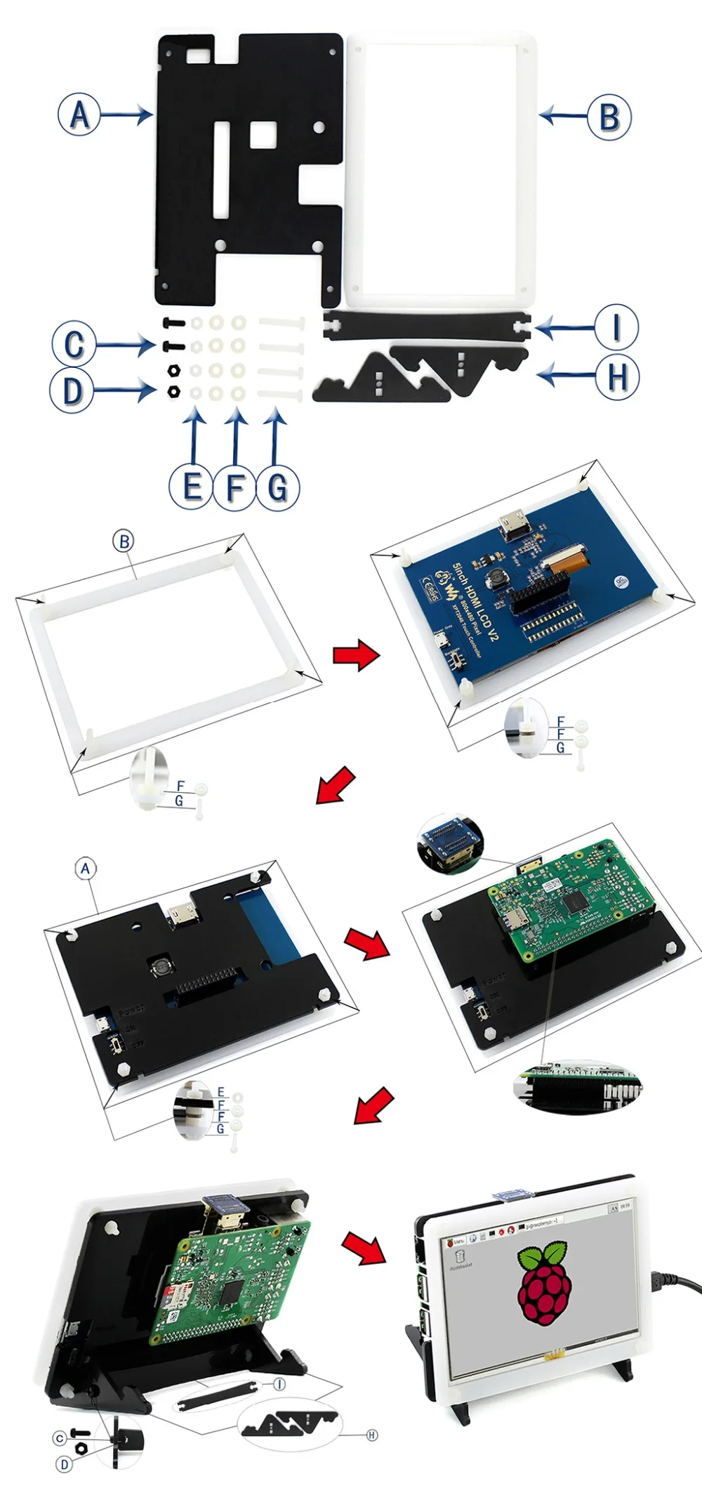 5inch-HDMI-LCD-Bicolor-Holder-LCD-assemble
