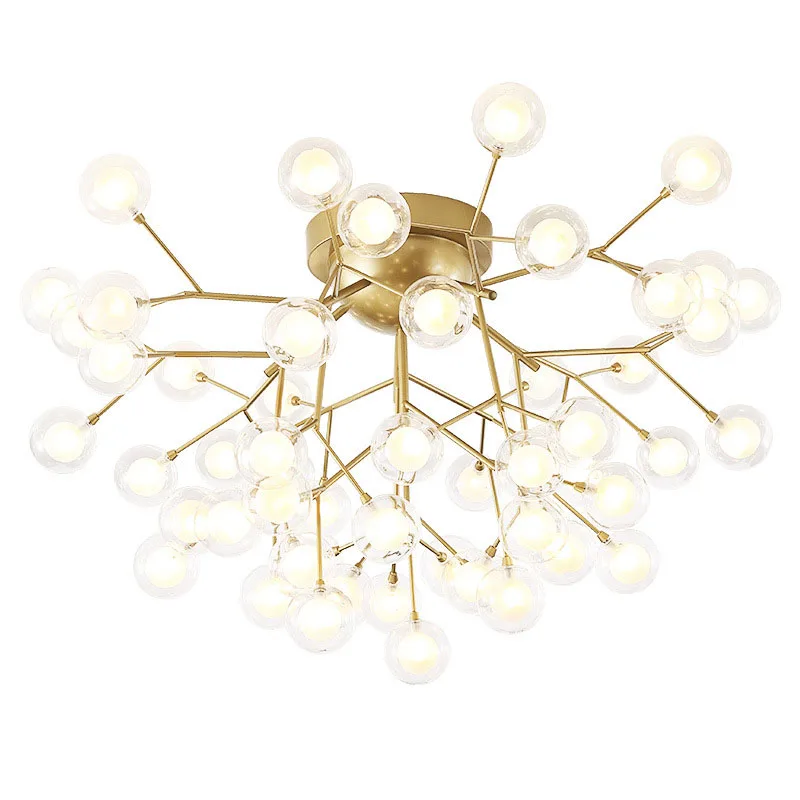 Золотая стеклянная люстра круглый Lamparas Кристальный шар стеклянная Потолочная люстра освещение креативное освещение для гостиной спальни
