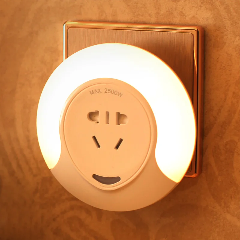 Light Sensor Night Light 220v Bedroom Creative Light With Socket Free
