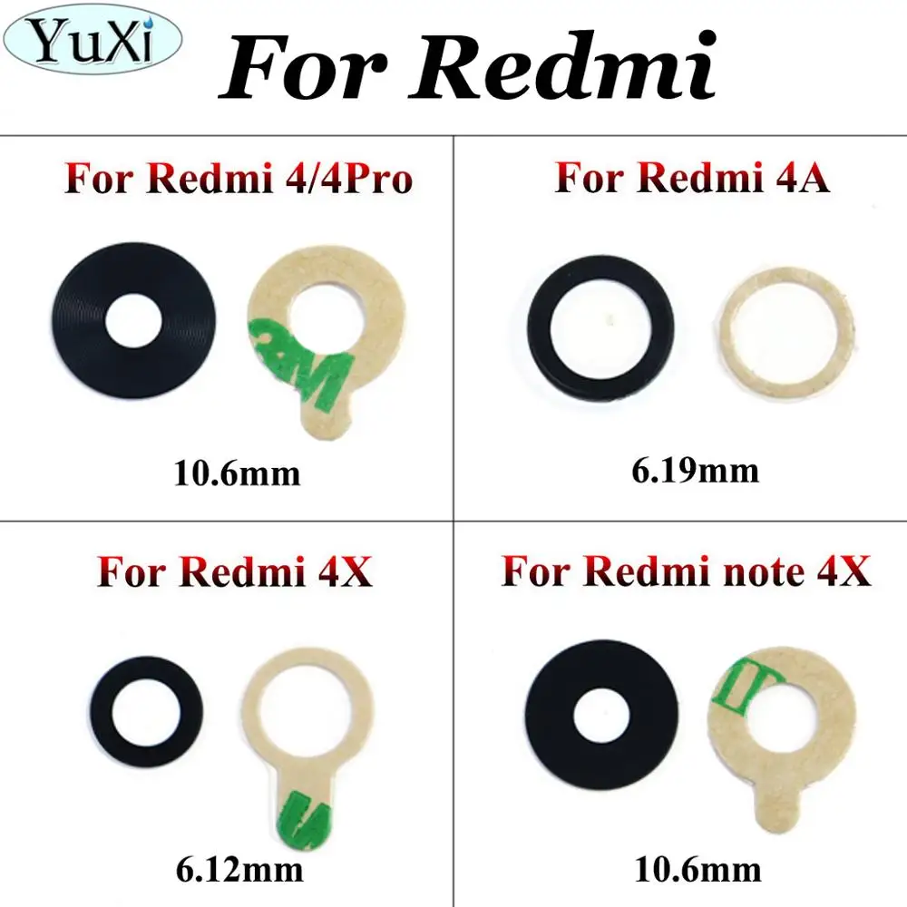 

YuXi Rear Back Camera Glass Lens Cover For Xiaomi Redmi 4 pro 4Pro for Redmi 4A note 4X with Ahesive Sticker Replacement Parts