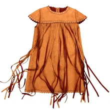 Платья с кисточками для девочек; коллекция года; сезон весна-осень; платья для маленьких детей; платья для девочек; детская одежда; модные вечерние замшевые платья для малышей