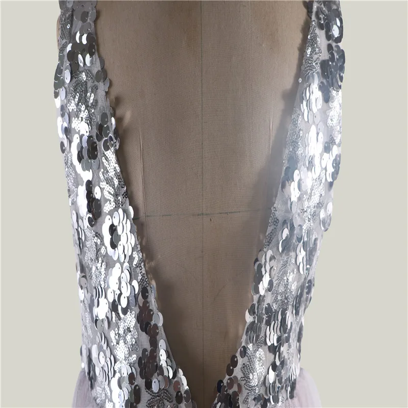 Women's clothing Cotton summer Long Party Dress in Sequins Woman 2019 Strapless Satin Formal Silver Night Maxi Dress (5)