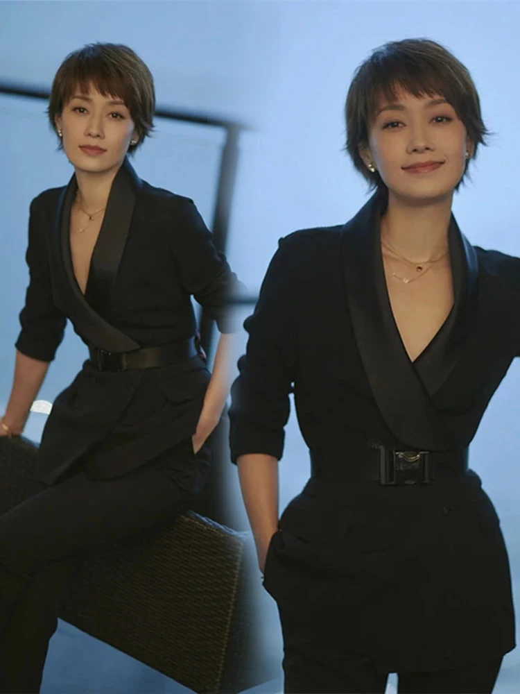 

Small suit female suit star with the same paragraph high quality suit new spring and autumn fashion OL professional suit set