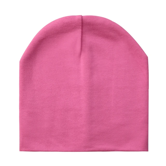 Baby Hats Cotton Solid Color Baby Cap Children's Beanie Hat For Boys And Girls Kids Boys Winter Hat dark pink