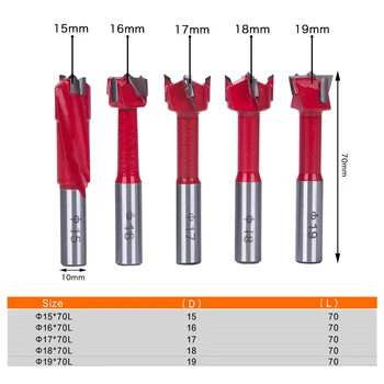 

Hakkin 5Pcs Sharp Hinge Boring Drill Bit Set Milling Router Bit For Wood Hole Cutter Industrial Auger Wooden Drilling