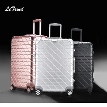 Letrend Новая мода 29 дюймов алюминия Рамки Сумки на колёсиках тележка окно пароля 20 интернат чемодан Для женщин Travel Bag багажник