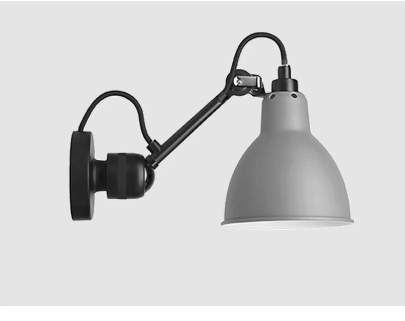 Современный регулируемый длинный поворотный настенный светильник для чтения, вращающийся на 360 градусов, гибкий винтажный черный металлический светодиодный настенный светильник