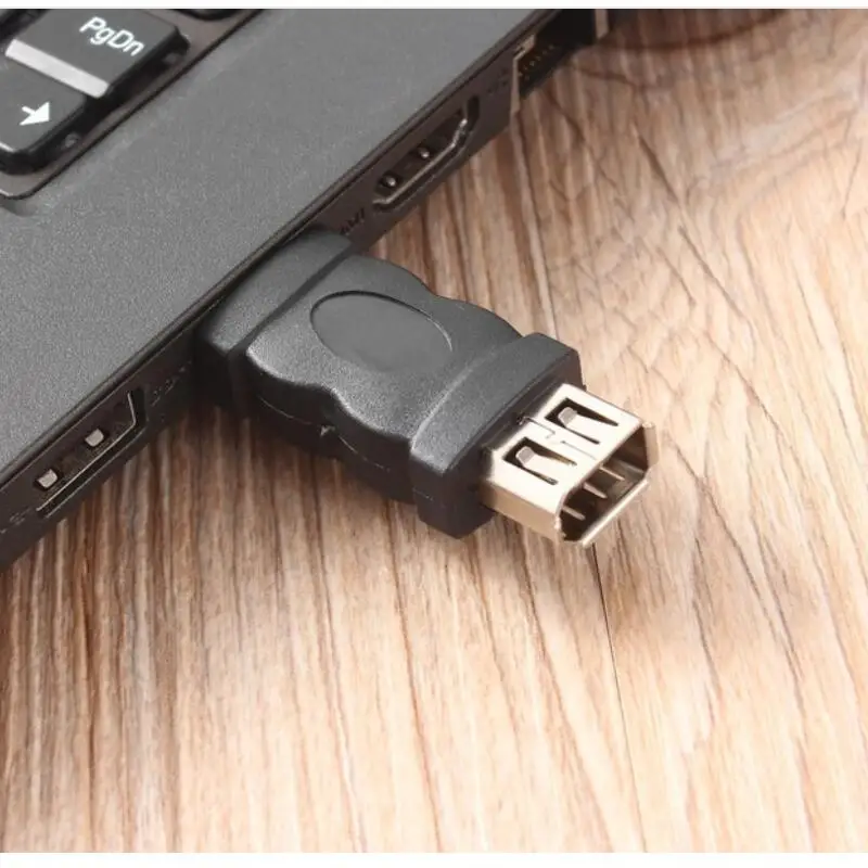 

New Arrival Firewire IEEE 1394 6 Pin Female to USB 2.0 Type A Male Adaptor Adapter Cameras Mobile Phones MP3 Player PDAs Black