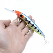 Lot d'appâts de qualité pour la pêche, pack de leurres pour attraper des poissons, matériel pour pêcher des ménés, avec des hameçons, avec une plongée profonde de 8M et des Wobblers, 16cm, 25g, 1 pièce