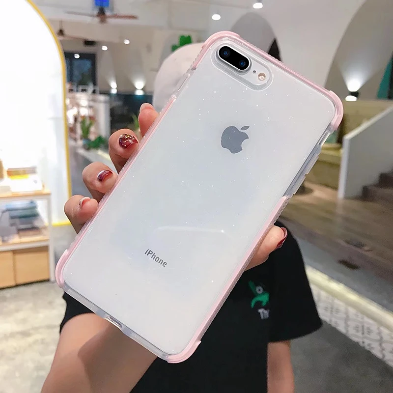 Блестящий противоударный мягкий силиконовый чехол-бампер для iPhone 11 Pro XS MAX XR X 10 8 7 6 6s Plus 8Plus 7Plus прозрачный чехол из ТПУ