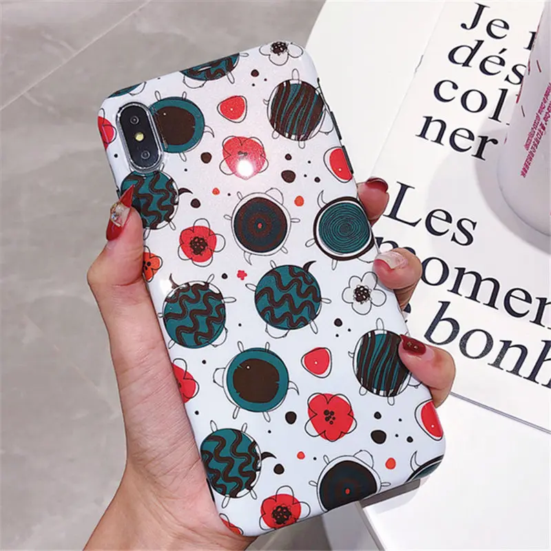 

100PCS Bling Glitter Graffiti Phone Case for iPhone Xs max XR XS Cute Pattern Soft TPU IMD Cover For iphone 7 8 6 6s plus X Case